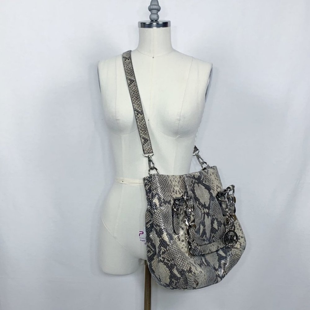 Michael Kors Colette Python Embossed Leather Bag - Picture 6 of 14